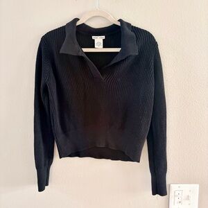 Sweet Romeo Black V-Neck Sweater